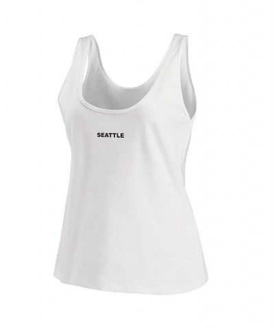 Women's White Seattle Seahawks Team Scoop Neck Tank Top White $14.00 Tops