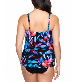 Women's Mirage Underwire Wrap-Front Tankini Top Fuego Flora Black $66.00 Swimsuits