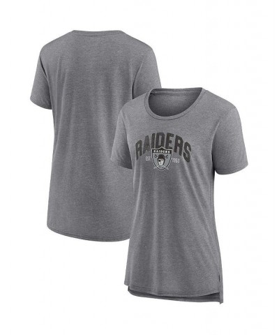 Women's Branded Heathered Gray Las Vegas Raiders Drop Back Modern Tri-Blend T-shirt Heathered Gray $23.84 Tops