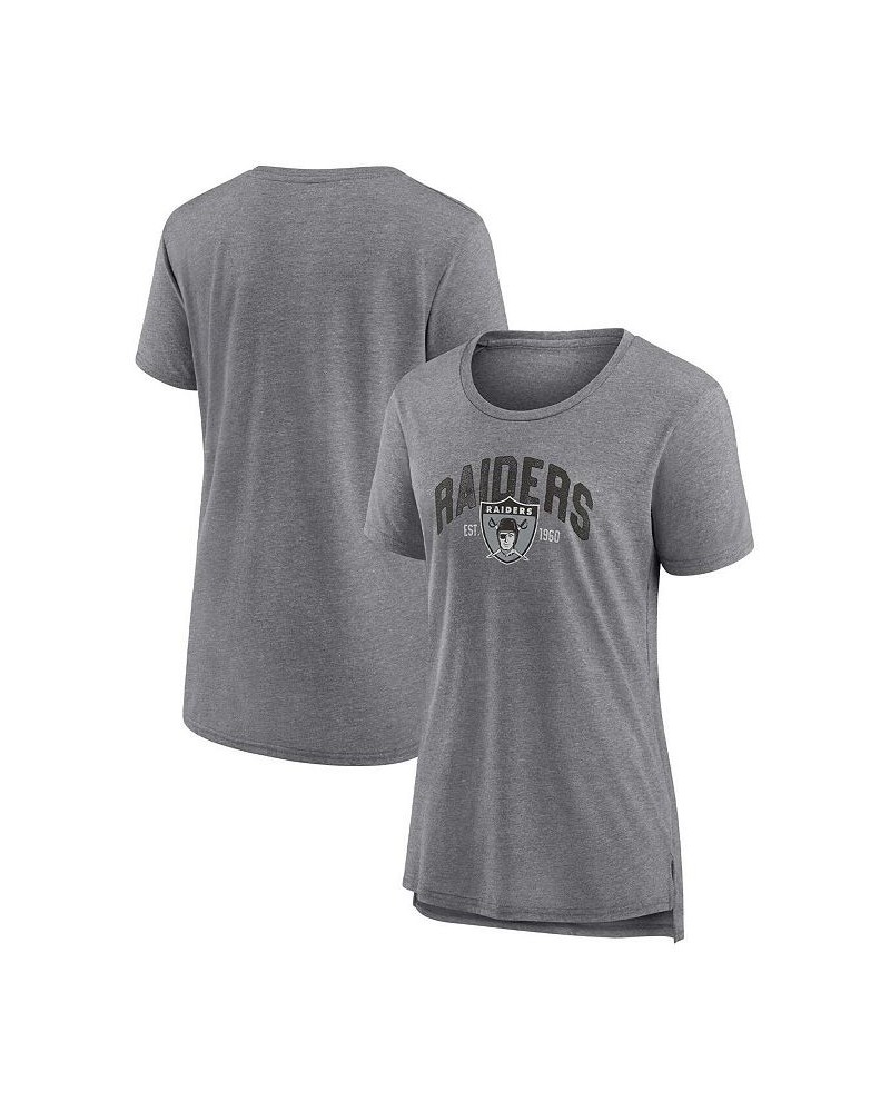 Women's Branded Heathered Gray Las Vegas Raiders Drop Back Modern Tri-Blend T-shirt Heathered Gray $23.84 Tops