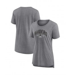 Women's Branded Heathered Gray Las Vegas Raiders Drop Back Modern Tri-Blend T-shirt Heathered Gray $23.84 Tops