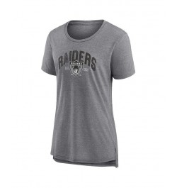 Women's Branded Heathered Gray Las Vegas Raiders Drop Back Modern Tri-Blend T-shirt Heathered Gray $23.84 Tops