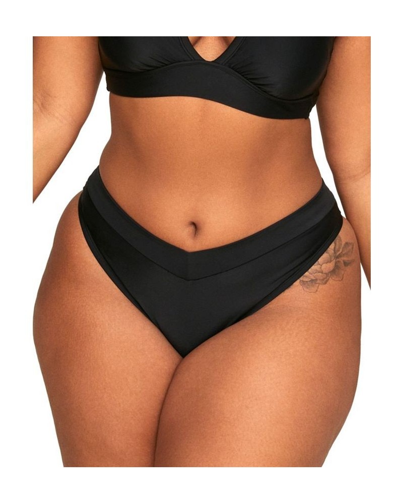 Demi Women's Plus-Size Swimwear Bra Swimwear Top & Demi Plus-Size Swimwear High-Waist Bikini Swimwear Bottom Black $29.12 Swi...