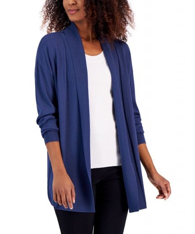 Women's Cardigan Shirt & Jacquard Skinny Pants Blue $24.17 Pants