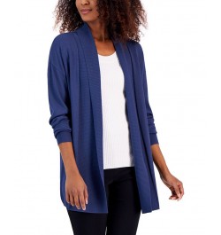 Women's Cardigan Shirt & Jacquard Skinny Pants Blue $24.17 Pants