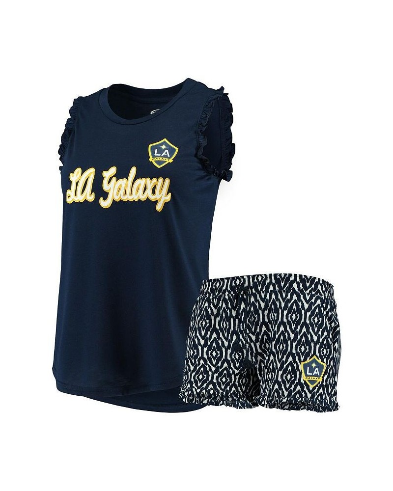 Women's Navy and White LA Galaxy Unwind Tank Top and Shorts Pajama Set Navy, White $26.40 Pajama