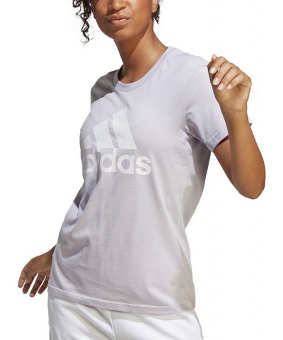 Women's Essentials Logo Cotton T-Shirt XS-4X Silver Dawn/white $13.65 Tops
