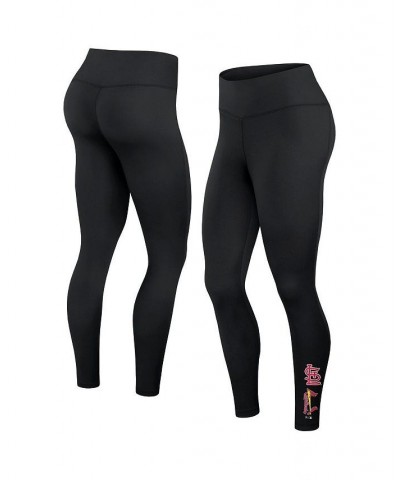 Women's Branded Black St. Louis Cardinals Wordmark Stack Leggings Black $20.70 Pants