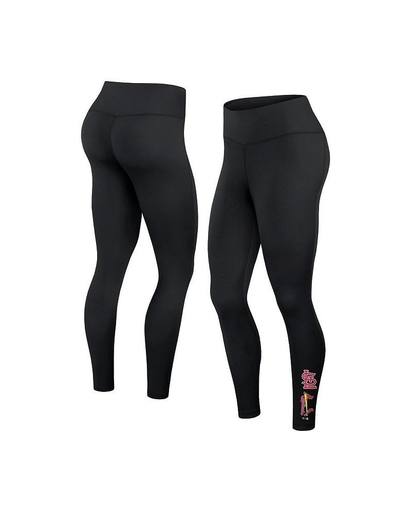 Women's Branded Black St. Louis Cardinals Wordmark Stack Leggings Black $20.70 Pants