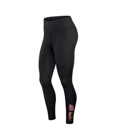 Women's Branded Black St. Louis Cardinals Wordmark Stack Leggings Black $20.70 Pants