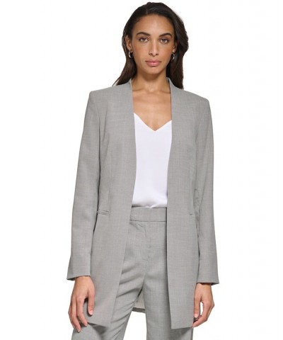 Women's Open Front Collarless Topper Jacket Heather Grey $46.27 Jackets