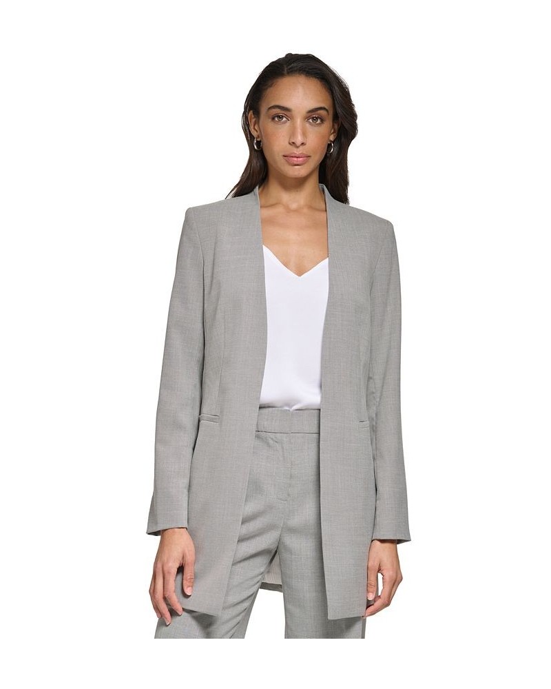 Women's Open Front Collarless Topper Jacket Heather Grey $46.27 Jackets