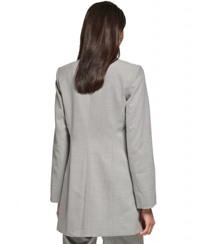 Women's Open Front Collarless Topper Jacket Heather Grey $46.27 Jackets