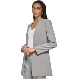 Women's Open Front Collarless Topper Jacket Heather Grey $46.27 Jackets