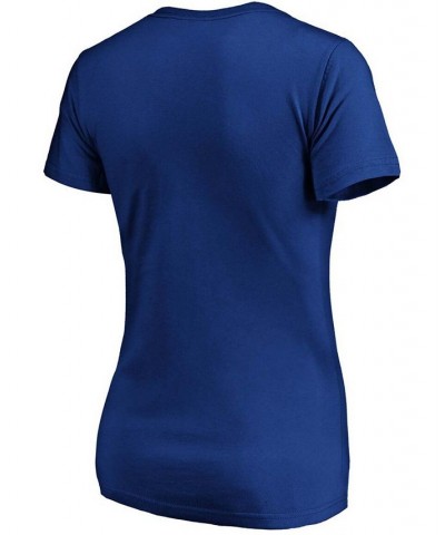 Plus Size Royal Air Force Falcons Primary Logo V-Neck T-shirt Blue $17.15 Tops