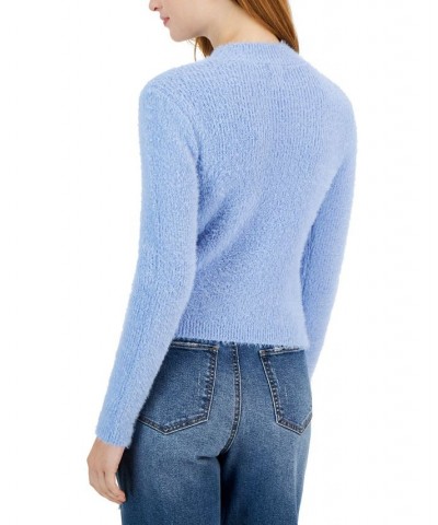 Juniors' Eyelash Keyhole-Detail Mock-Neck Sweater Stormy Peri $15.97 Sweaters