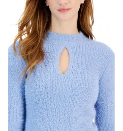 Juniors' Eyelash Keyhole-Detail Mock-Neck Sweater Stormy Peri $15.97 Sweaters