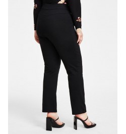 Plus Size Split-Neck Top & High-Rise Straight-Leg Pants Deep Black $23.66 Pants