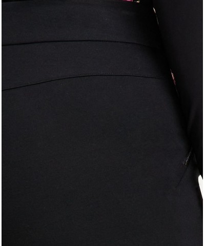 Plus Size Split-Neck Top & High-Rise Straight-Leg Pants Deep Black $23.66 Pants