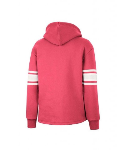 Women's Scarlet Ohio State Buckeyes Mia Striped Full-Snap Hoodie Jacket Scarlet $42.89 Jackets