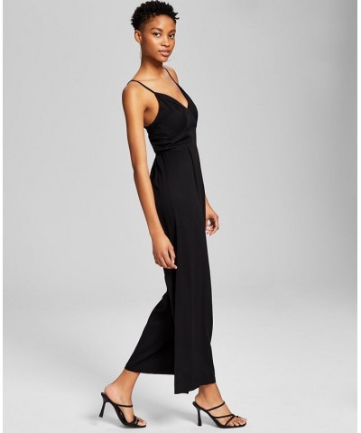 Women's Sleeveless Pull-On Wide-Leg Jumpsuit Black $18.96 Pants