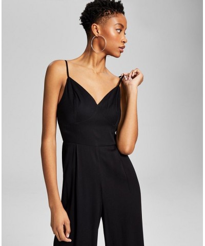 Women's Sleeveless Pull-On Wide-Leg Jumpsuit Black $18.96 Pants