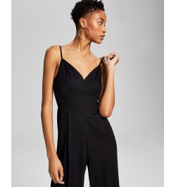 Women's Sleeveless Pull-On Wide-Leg Jumpsuit Black $18.96 Pants