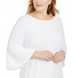 Plus Size Bell-Sleeve Sheath Dress White $49.49 Dresses