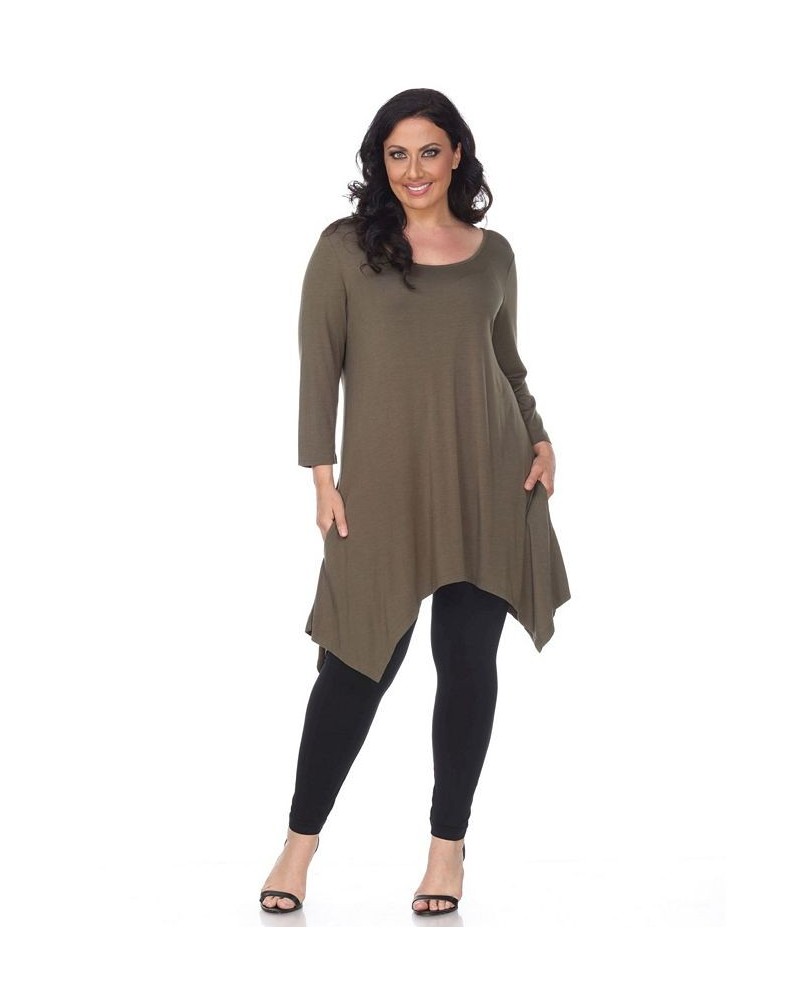 Plus Size Makayla Tunic Top Olive $29.76 Tops