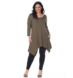 Plus Size Makayla Tunic Top Olive $29.76 Tops