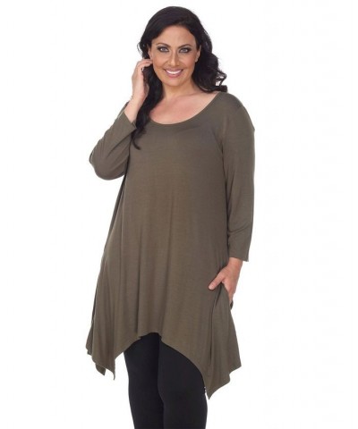 Plus Size Makayla Tunic Top Olive $29.76 Tops