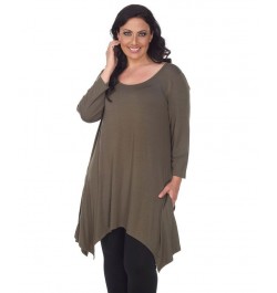 Plus Size Makayla Tunic Top Olive $29.76 Tops