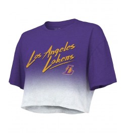 Women's Threads Purple White Los Angeles Lakers Dirty Dribble Tri-Blend Cropped T-shirt Purple, White $26.40 Tops