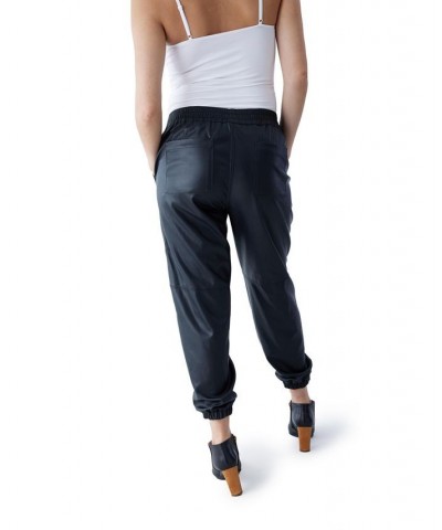 Women's Maternity Faux Leather Jogger Black $45.36 Pants