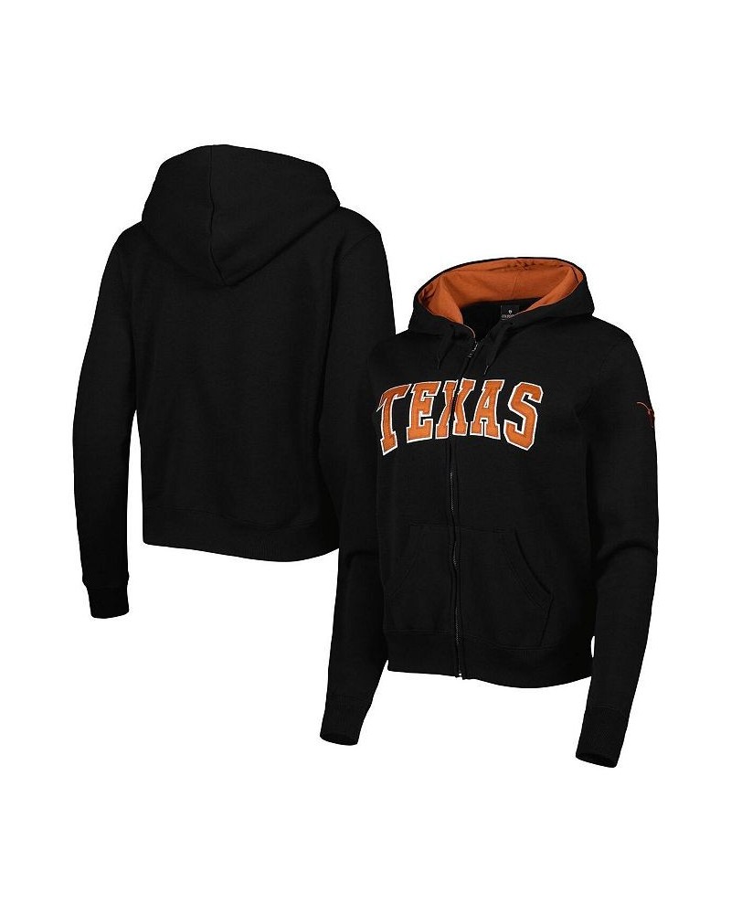 Women's Black Texas Longhorns Arched Name Full-Zip Hoodie Black $34.44 Sweatshirts