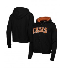 Women's Black Texas Longhorns Arched Name Full-Zip Hoodie Black $34.44 Sweatshirts