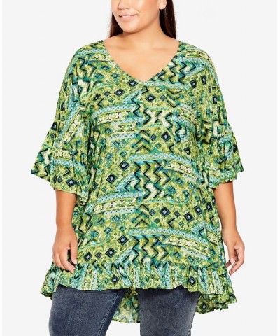 Plus Size Harper Tunic Top Sunshine Geometric $27.06 Tops