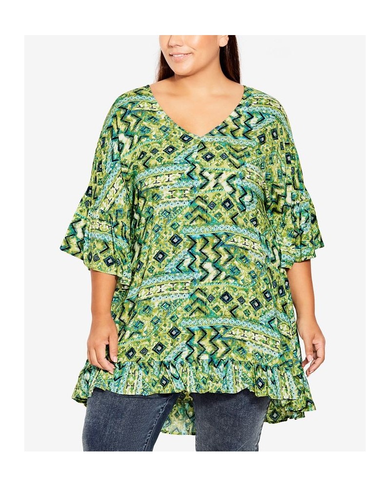 Plus Size Harper Tunic Top Sunshine Geometric $27.06 Tops