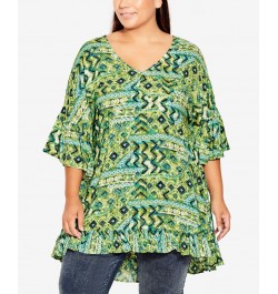 Plus Size Harper Tunic Top Sunshine Geometric $27.06 Tops