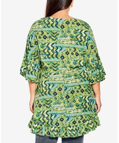 Plus Size Harper Tunic Top Sunshine Geometric $27.06 Tops