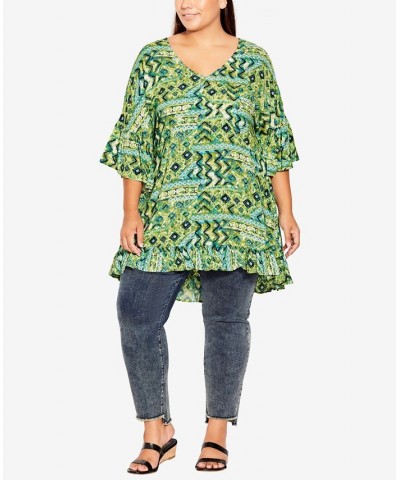 Plus Size Harper Tunic Top Sunshine Geometric $27.06 Tops