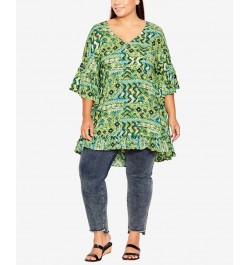 Plus Size Harper Tunic Top Sunshine Geometric $27.06 Tops