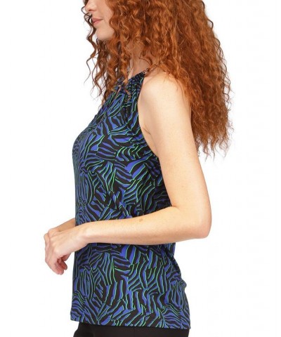 Women's Zebra-Print Chain Halter Top Royal $22.11 Tops