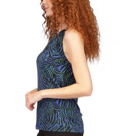 Women's Zebra-Print Chain Halter Top Royal $22.11 Tops