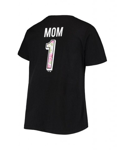 Women's Black San Francisco Giants Plus Size 1 Mom 2-Hit V-Neck T-shirt Black $18.86 Tops