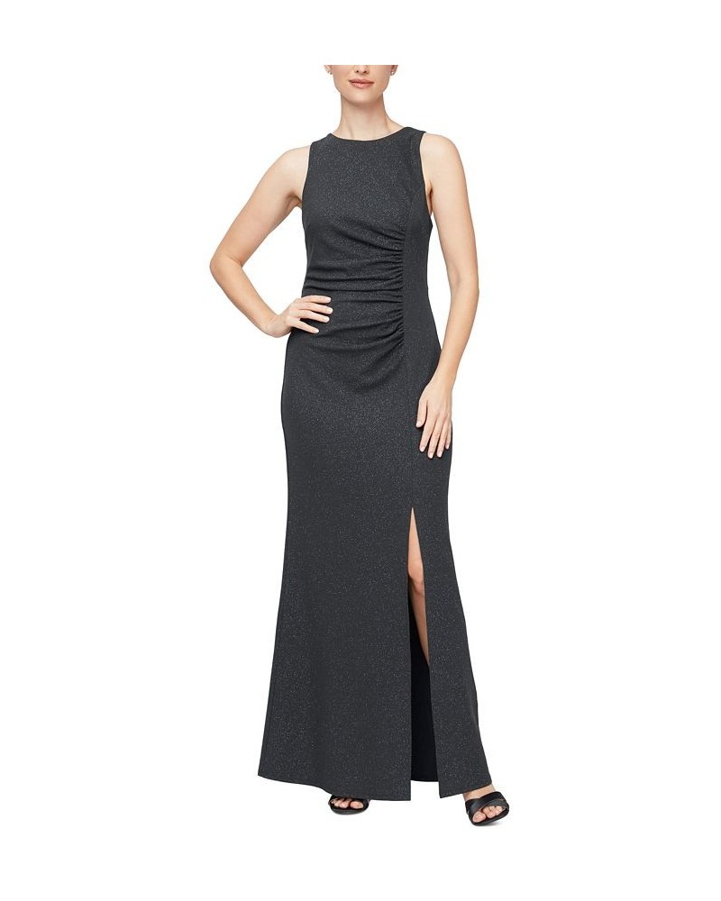 Women's Long Sleeveless Ruched Dress Gray $41.42 Dresses