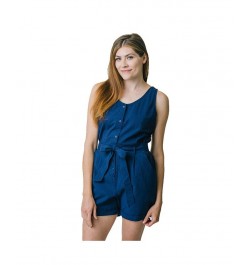 Womens' Flutter Button Front Romper Navy Seersucker $35.37 Shorts