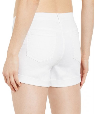 Side Panel Roll Hem Denim Maternity Shorts White $18.40 Shorts