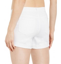 Side Panel Roll Hem Denim Maternity Shorts White $18.40 Shorts