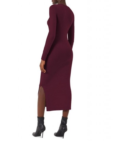 Women's Babysoft Long-Sleeve Bodycon Sweater Dress Red $35.64 Dresses